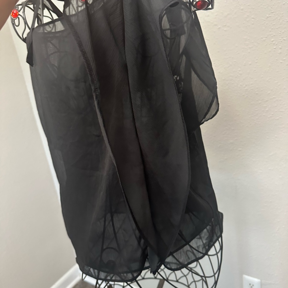 Jessica Simpson Black Sheer Ruffled Blouse - Picture 7 of 15